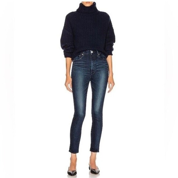 Moussy Vintage Mid Rise Skinny Jeans Dark Blue Wash Japanese Denim Women’s 25 - Picture 3 of 13